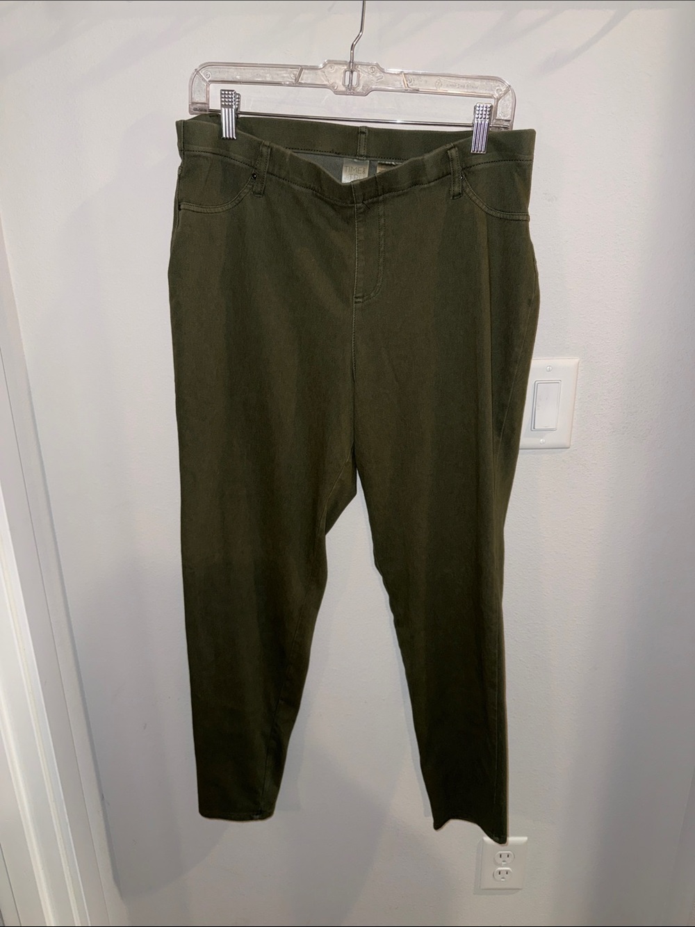 Women's Olive Green Slim Stretch Jeggings 16